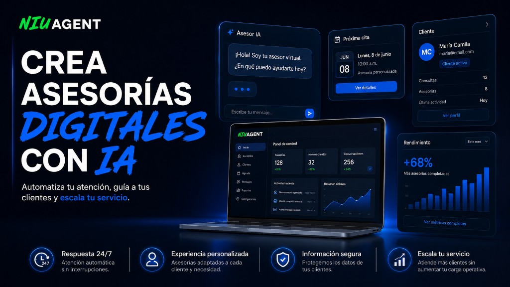 Crea asesorías digitales con IA: automatiza tu atención, guía a tus clientes y escala tu servicio