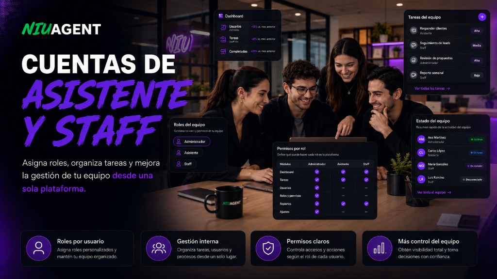 Cuentas de asistente y staff: asigna roles, organiza tareas y mejora la gestión de tu equipo